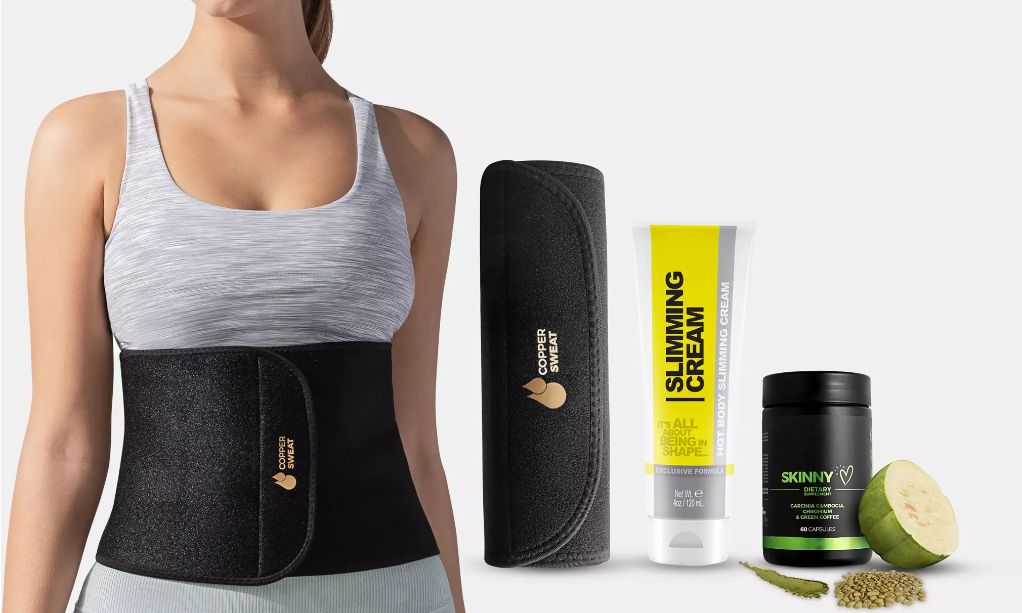 Waist Trimmer Band with Fat Burning Cream and Garcinia Cambogia - Primary Image