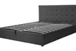 Lit coffre "Tokyo" en tissu avec grand espace de rangement, matelas en option, Sampur, livraison offerte - Second Medium