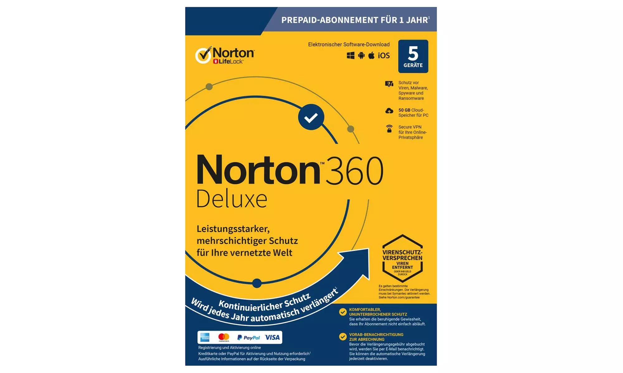 Norton 360 antivirus software voor 1 of 5 apparaten voor een jaar, voor Windows of Mac - Image 3