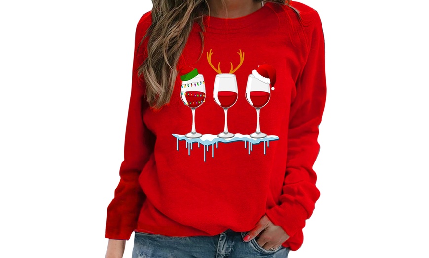 Image 6: Christmas Wine Glass Jumper