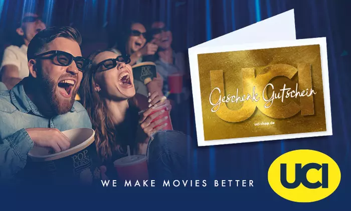 Wertgutschein (Geschenkkarte) über 15-50 € anrechenbar auf Kinotickets und gastronomische Produkte in allen UCI Kinos - Primary Image