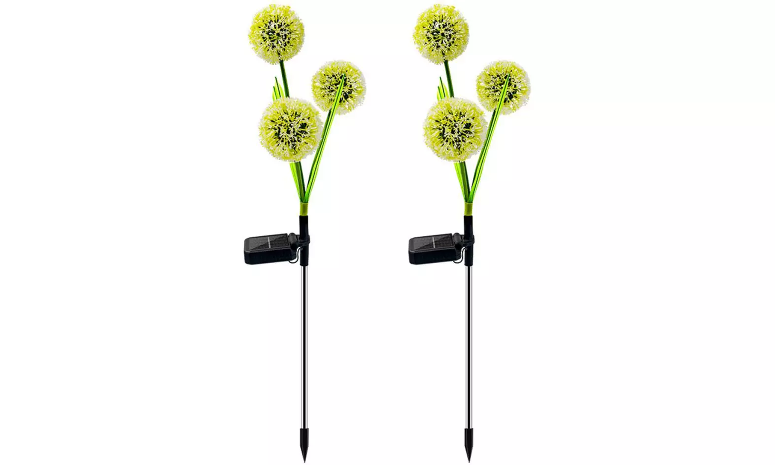 Pack of 2 or 4 Solar Outdoor Landscape Water-resistant Dandelion Light