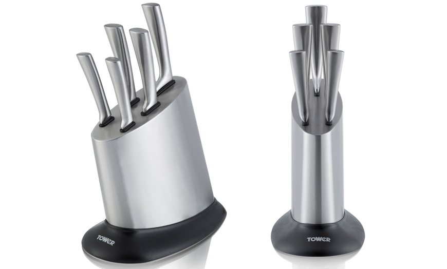 Image 2: Tower 5-Piece Oval Knife Block