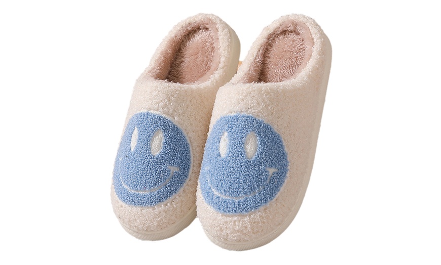 Image 16: Smiley Face Plush Slippers