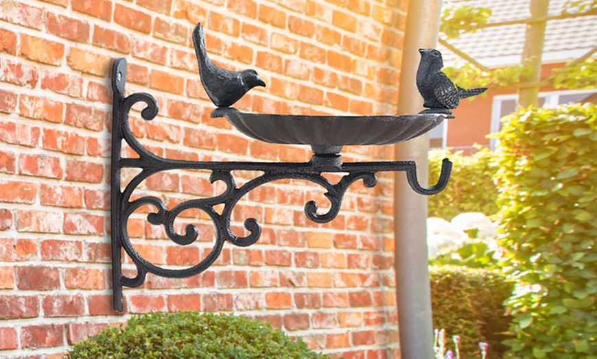 Image 1: Cast Iron Bird Bath Feeder


