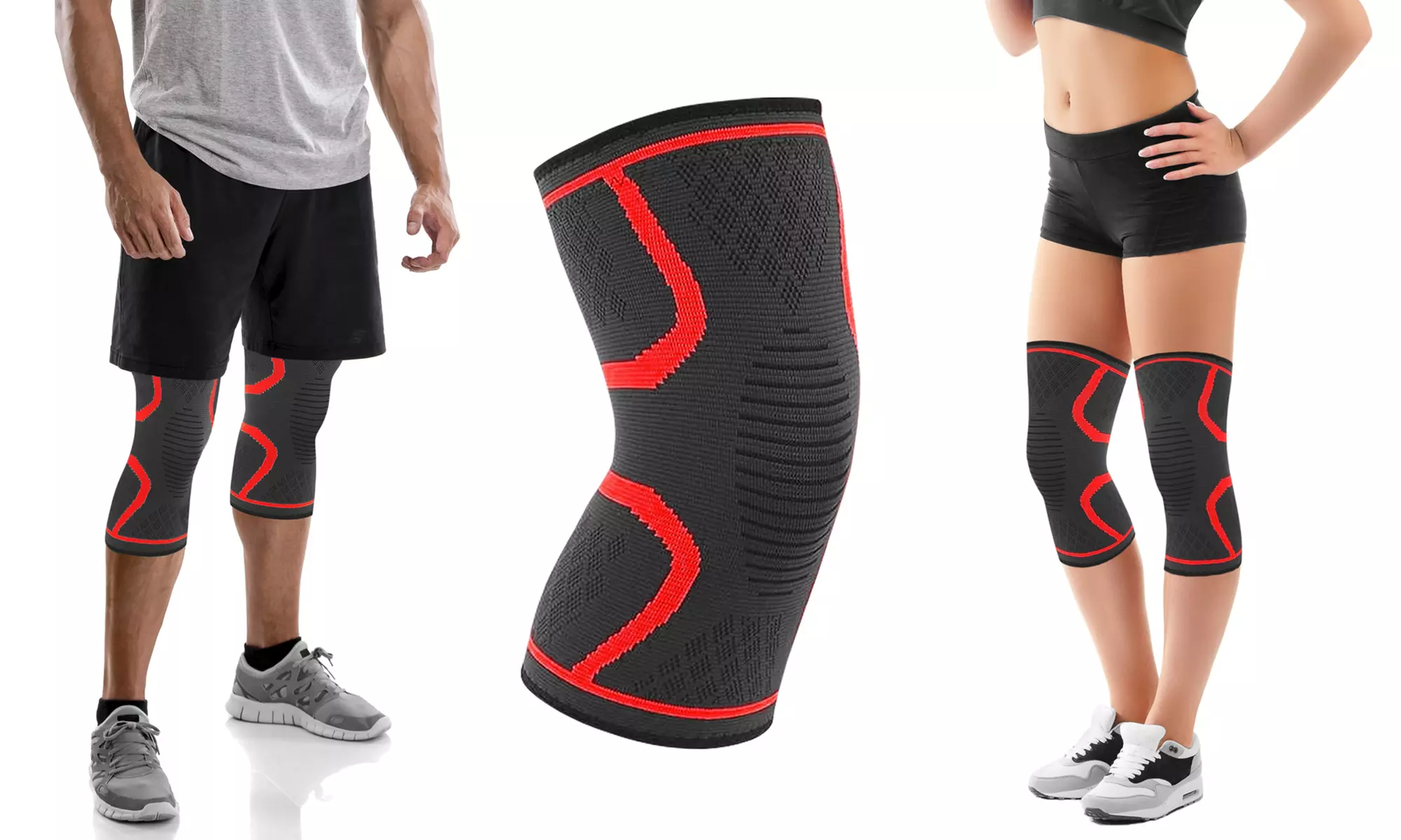 DCF Knee Compression Support Sleeve with Gel Grip ( 1-Sleeve)