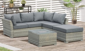 Outsunny Rattan-Effect Five-Seater Sofa Set