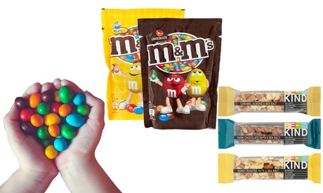 Fino a 24 barrette dolci Be-Kind da 40 g e 6 confezioni di m&m's da 200 g Mars, disponibili in vari set