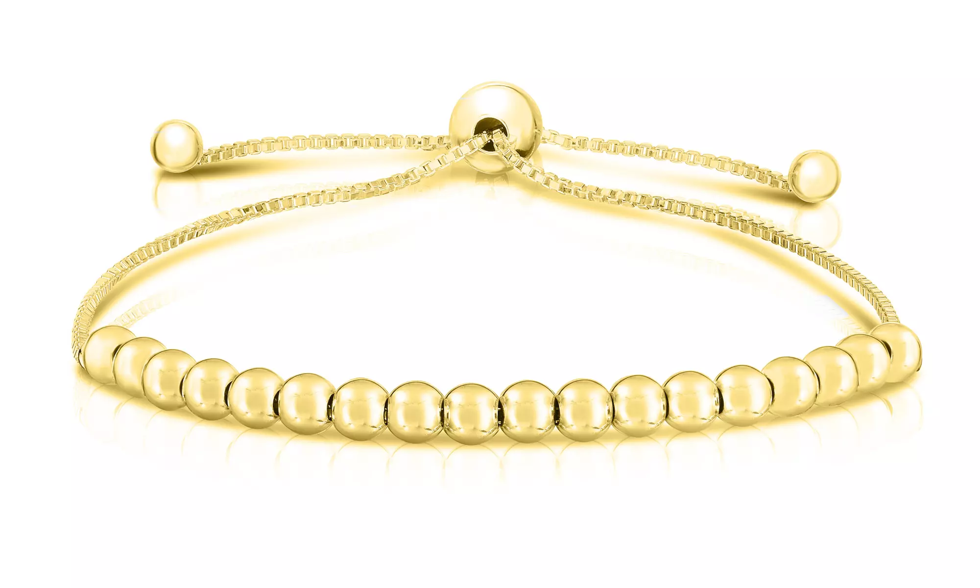 Italian Made Sterling Silver Adjustable Beaded Slider Bracelet