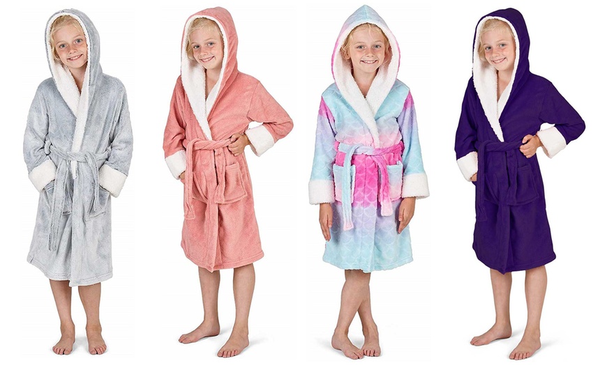 Image 1: Kids' Hooded Dressing Gown