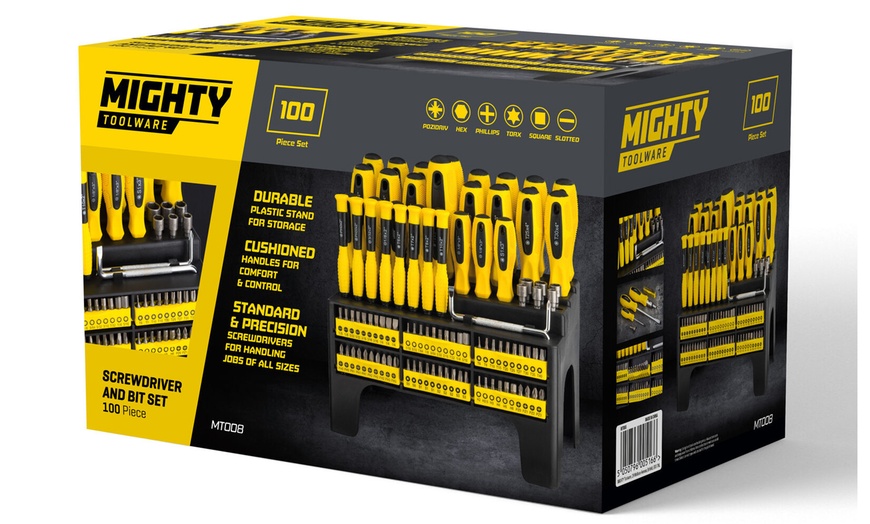 Image 4: 100-Piece Screwdriver Set with Storage Stand