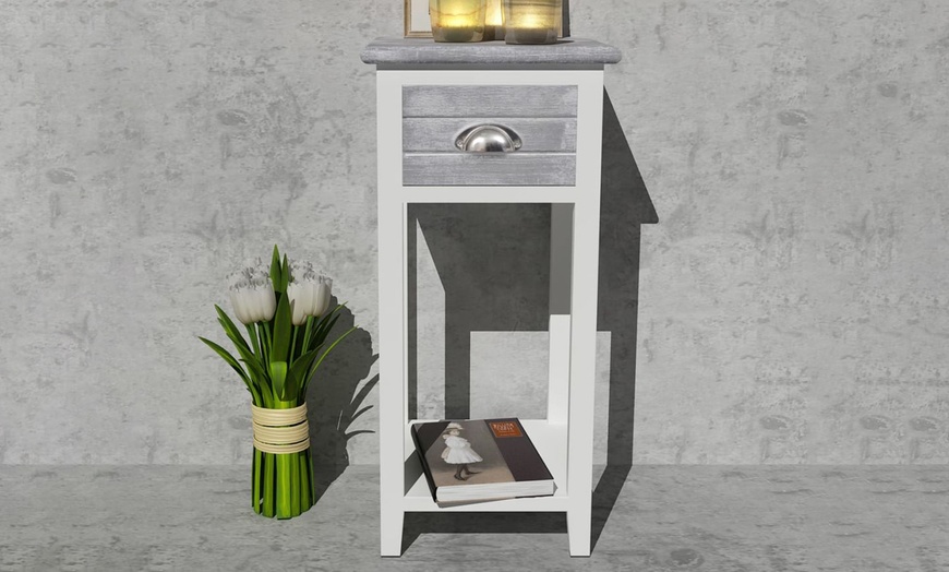 Image 2: Rustic-Style Bedside Cabinet