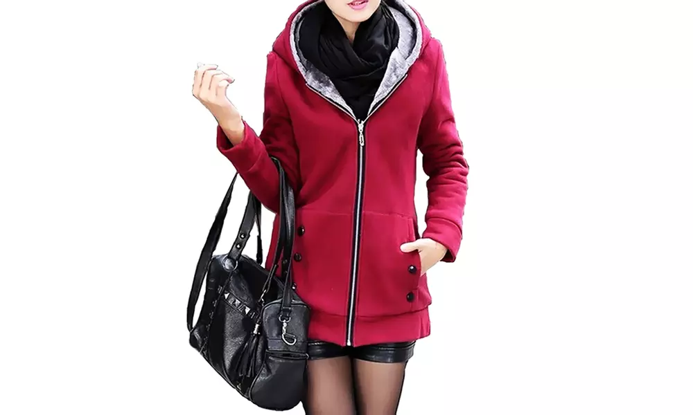 Sweat femme à capuche doublure intérieure fourrée - Second Medium