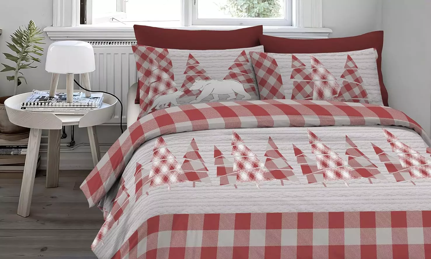 Flanell-Bettwäsche-Set mit winterlichem Motiv