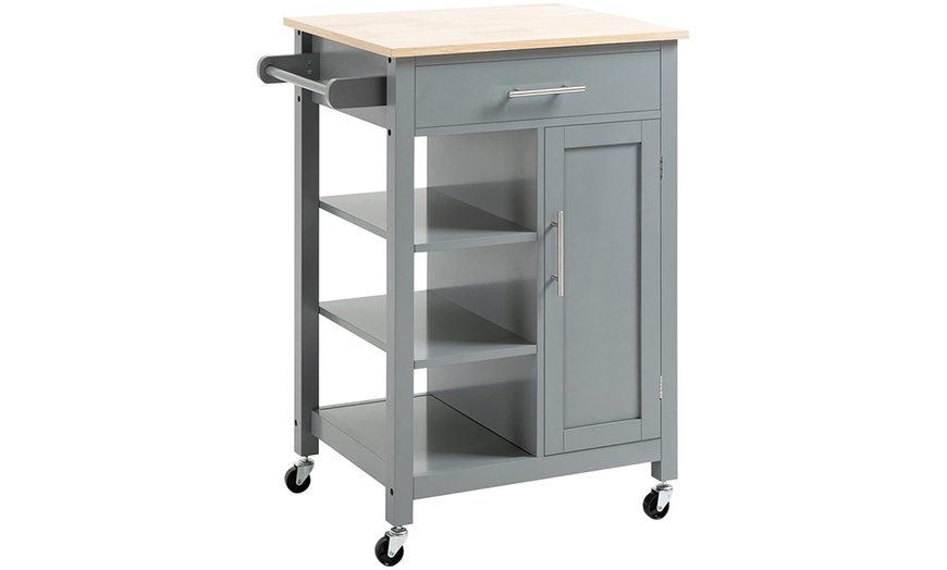 Image 17: HomCom Kitchen Trolley Cart