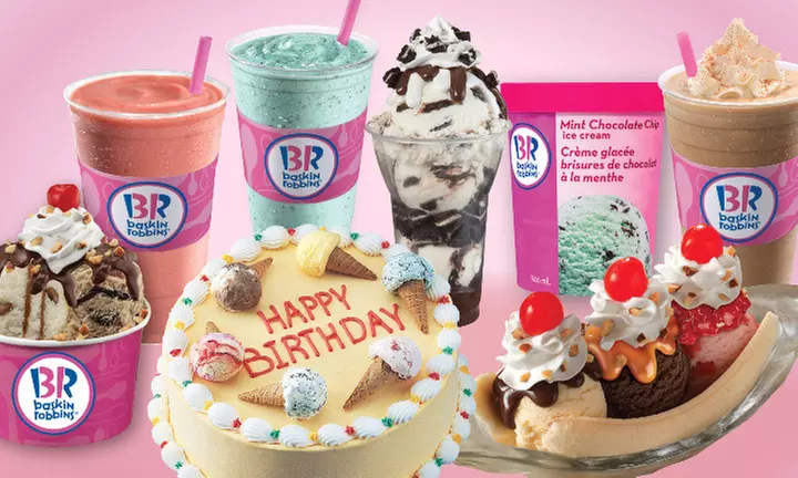 Ice Cream, Ice Cream Cakes & More at Baskin Robbins on Highland Road West (Up to 60% Off). Two Options Available - Primary Image