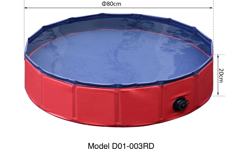 Image 8: PawHut Round Pet Paddling Pool in Various Sizes