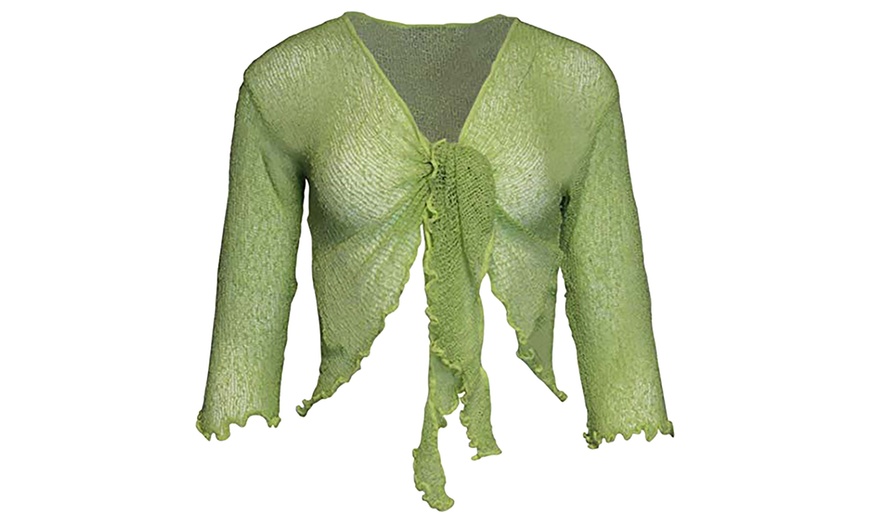 Image 13: Tie Front Lace Shrug