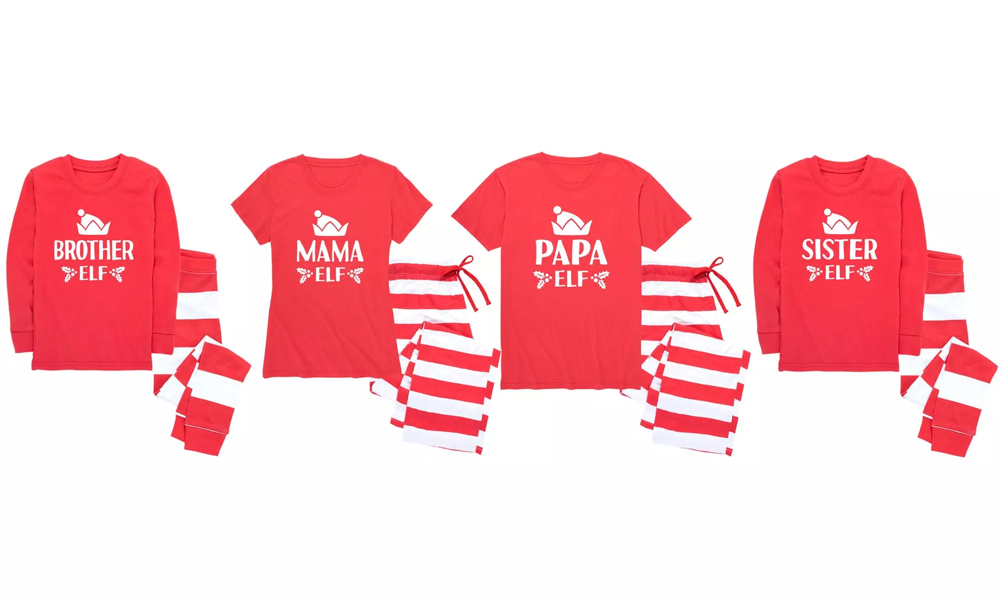 Nap Chat Red Stripe Elf Family Pajama Set - Primary Image