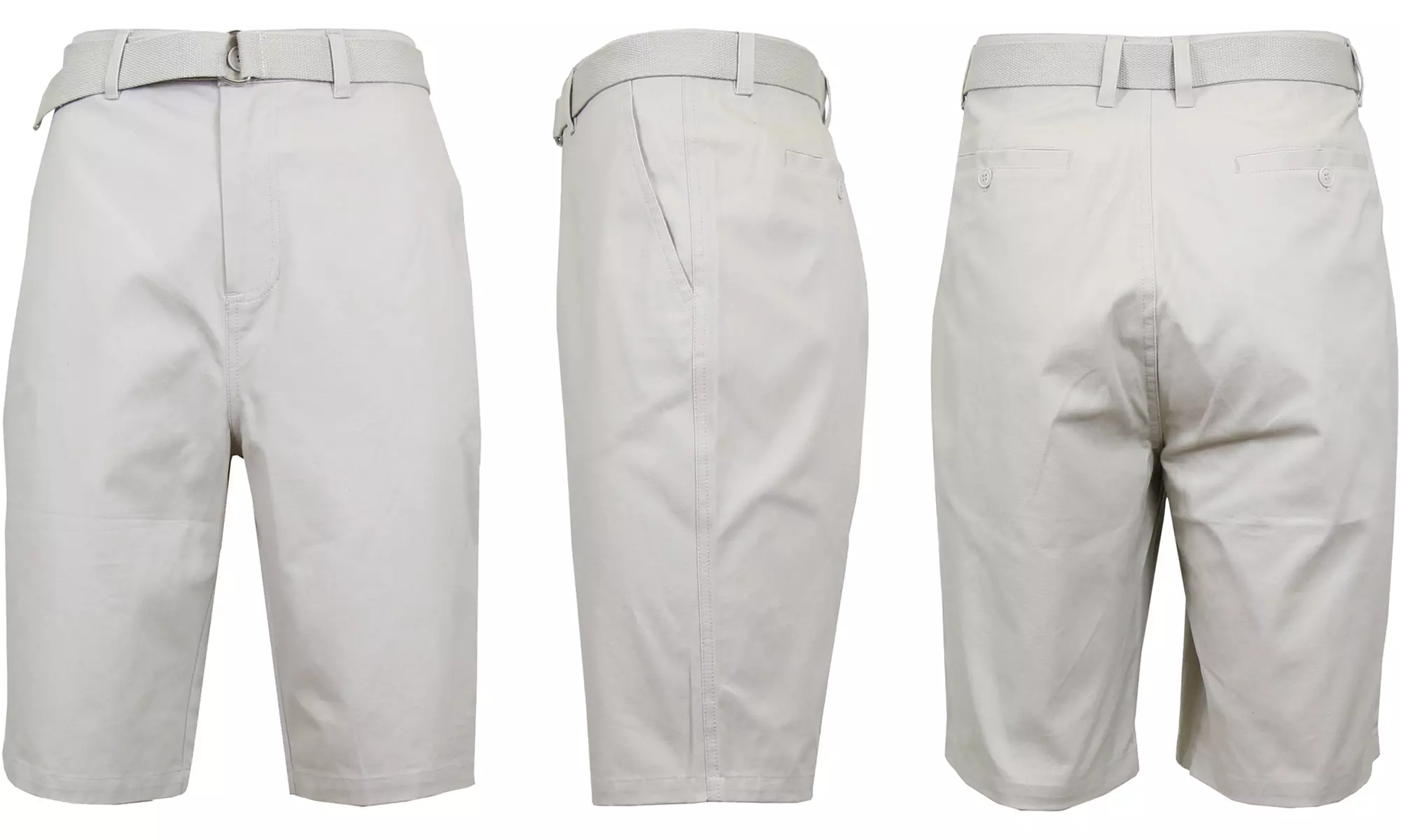 Men's Cotton Chino Shorts with Belt (Sizes 30-42) - Second Medium