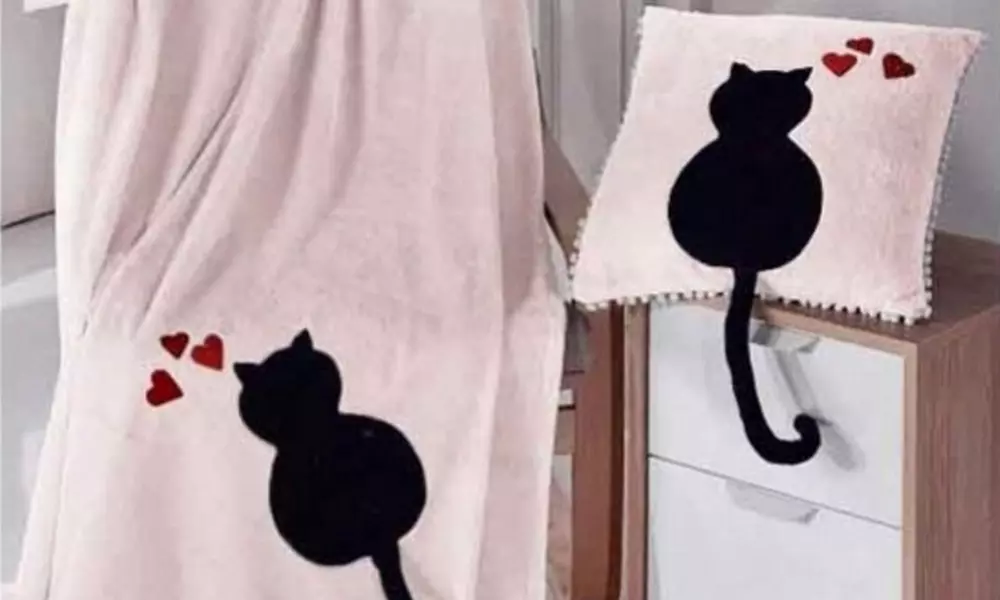 Ensemble plaid et coussin, 100% polyester - Primary Image