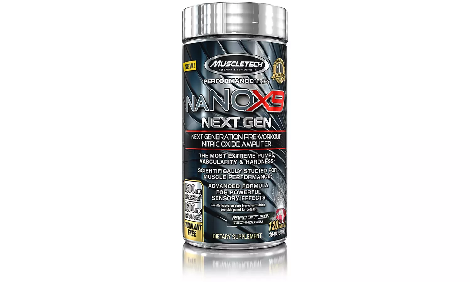 MuscleTech NaNOX9 Next Gen Stim-Free Pre-Workout Supplement (1- or 2-Pack) - Second Medium