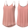 Image 6: Doublju Women's Pleated Chiffon Layered Cami Tank Top