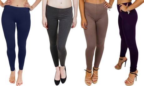 1 ou 3 leggings de couleur unie pour femme