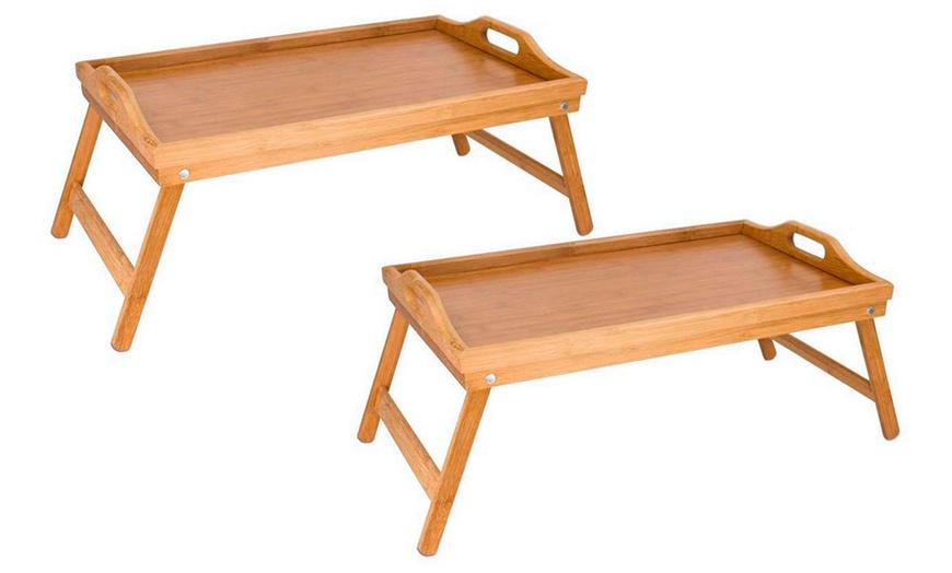 Image 5: Bamboo Folding Breakfast Tray