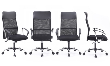 Poltrona direzionale New York con seduta imbottita, di colore nero