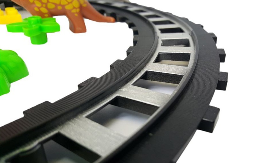 Image 6: Dinosaur World Brick Train Set