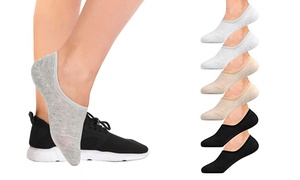  Six Pairs of Invisible Low Cut Non-Slip Grip Socks 