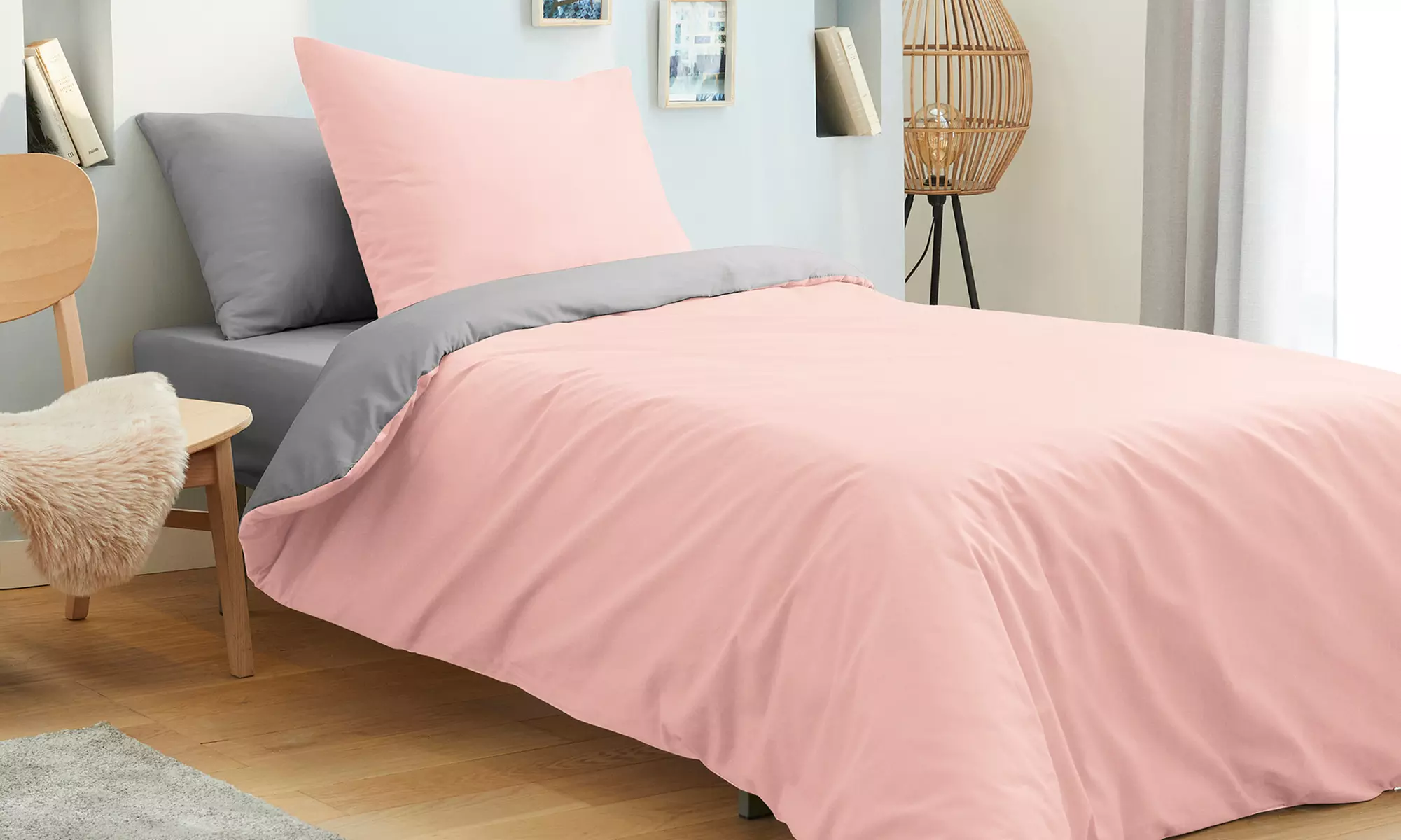 4 of 6-delige bedlinnenset 'Bicolore'