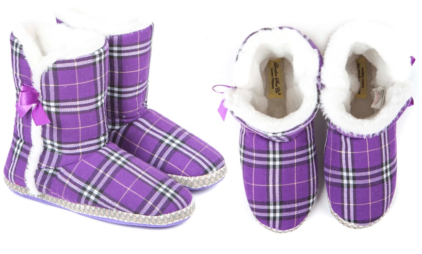 Image 5: Women's Tartan Boot Slippers