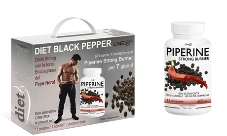Dieta Strong Black Pepper completa Lineadiet per 7 giorni con confezione di Piperine Extraforte da 14 capsule