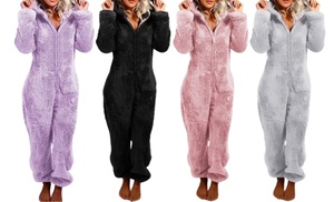 Women's Fleece Plush Jumpsuit Pyjama