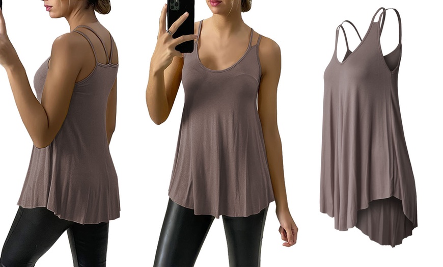 Image 10: Spaghetti Strap Loose Fit Swing Vest Top