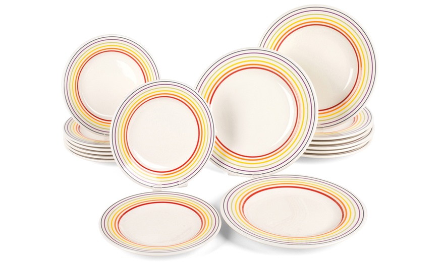 Image 11: Multi-Coloured Striped Plates