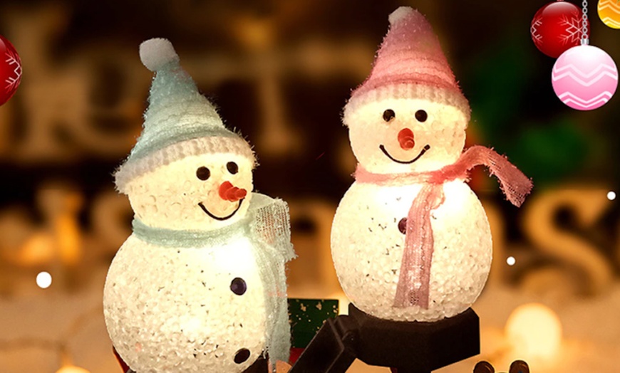 Image 3: Snowman Solar Light