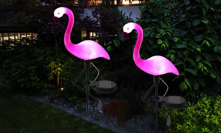 Image 1: Flamingo Garden Solar Decorative Light