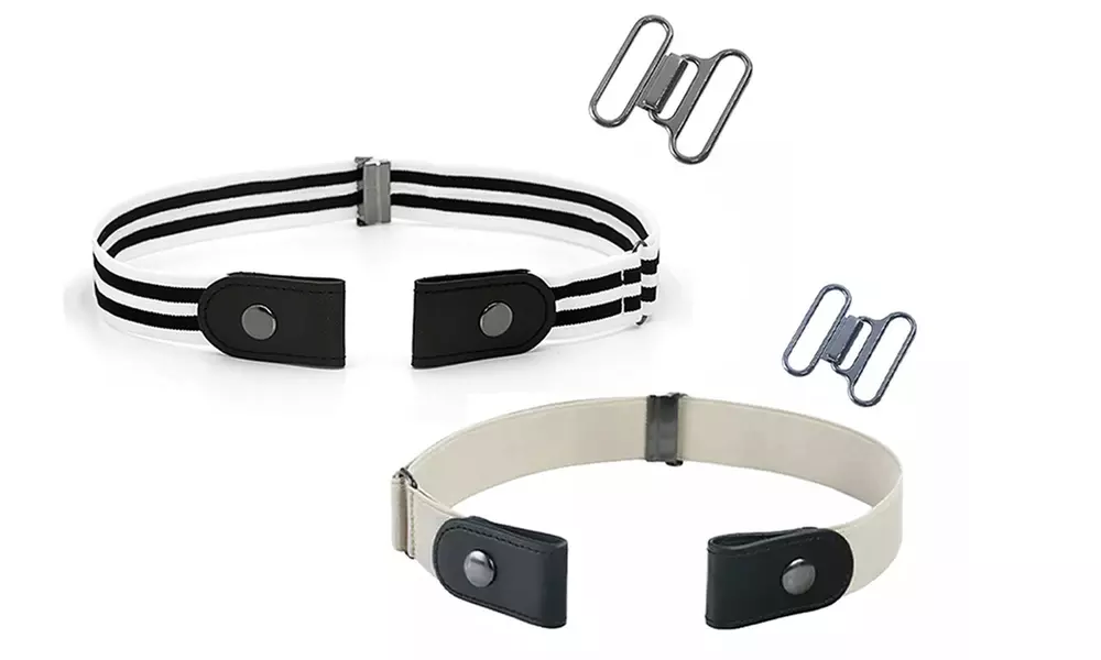 1x oder 2x schnallenloser, elastischer Gürtel