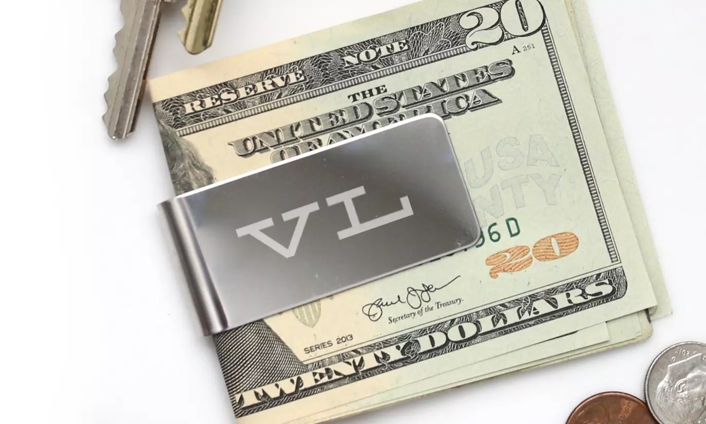 One or Two Personalized Laser-Etched Money Clips from 2712 Designs (up to 58% Off) - Second Medium