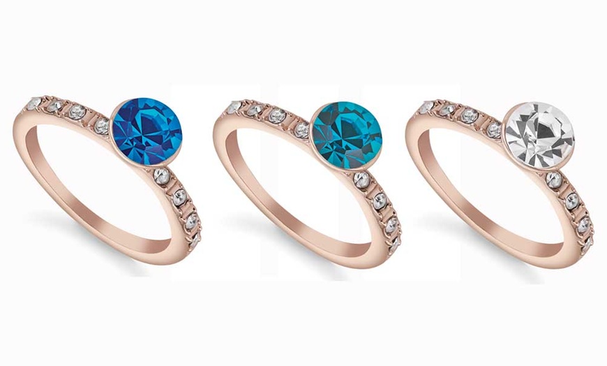 Image 1: Swarovski Rose Gold-Plated Rings