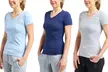 3-Pack Women's Egyptian Cotton-Blend V-Neck Tee - Second Medium
