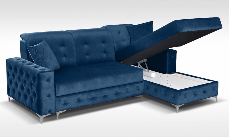 Image 15: Plush Velvet Sofa Bed