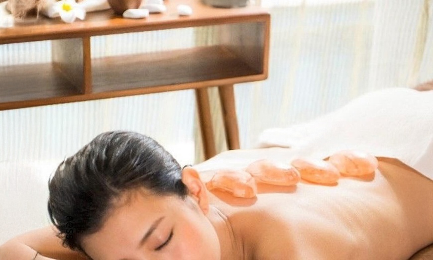 Image 1: Relax and Unwind with Our Pink Stone Bliss Package/ Package for Two