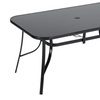 Image 23: Black Tempered Glass Coffee Table with Umbrella Hole 