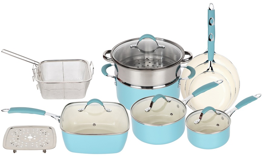 Image 2: 14 Piece Induction Non-Stick Cookware Set