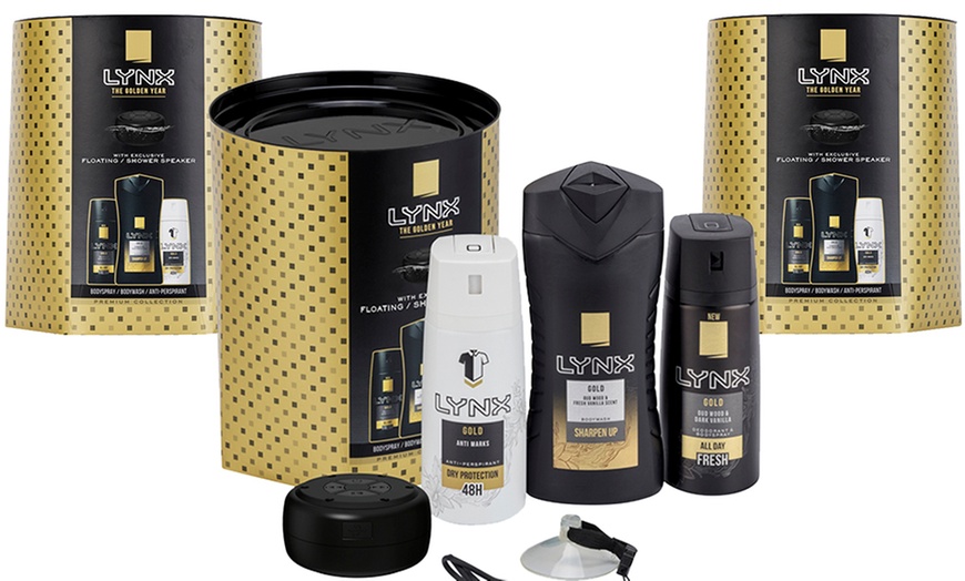 Image 3: Lynx Gold Shower and Speaker Set