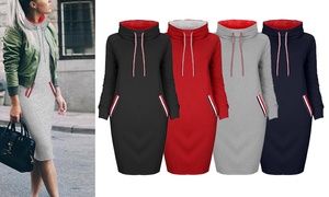  Wide Neck Hoodie Dress 